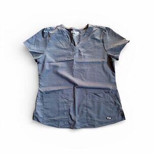 Gray Women's V-Neck Top